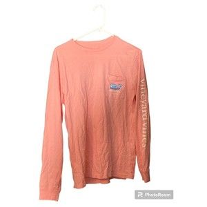 Vintage Vineyard Vines Xs Long Sleeve Salmon Pink T-Shirt New Jersey